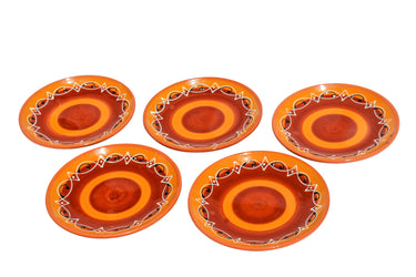 Spanish Sunset Salad Plates, Set of 5 - Hand Painted From Spain
